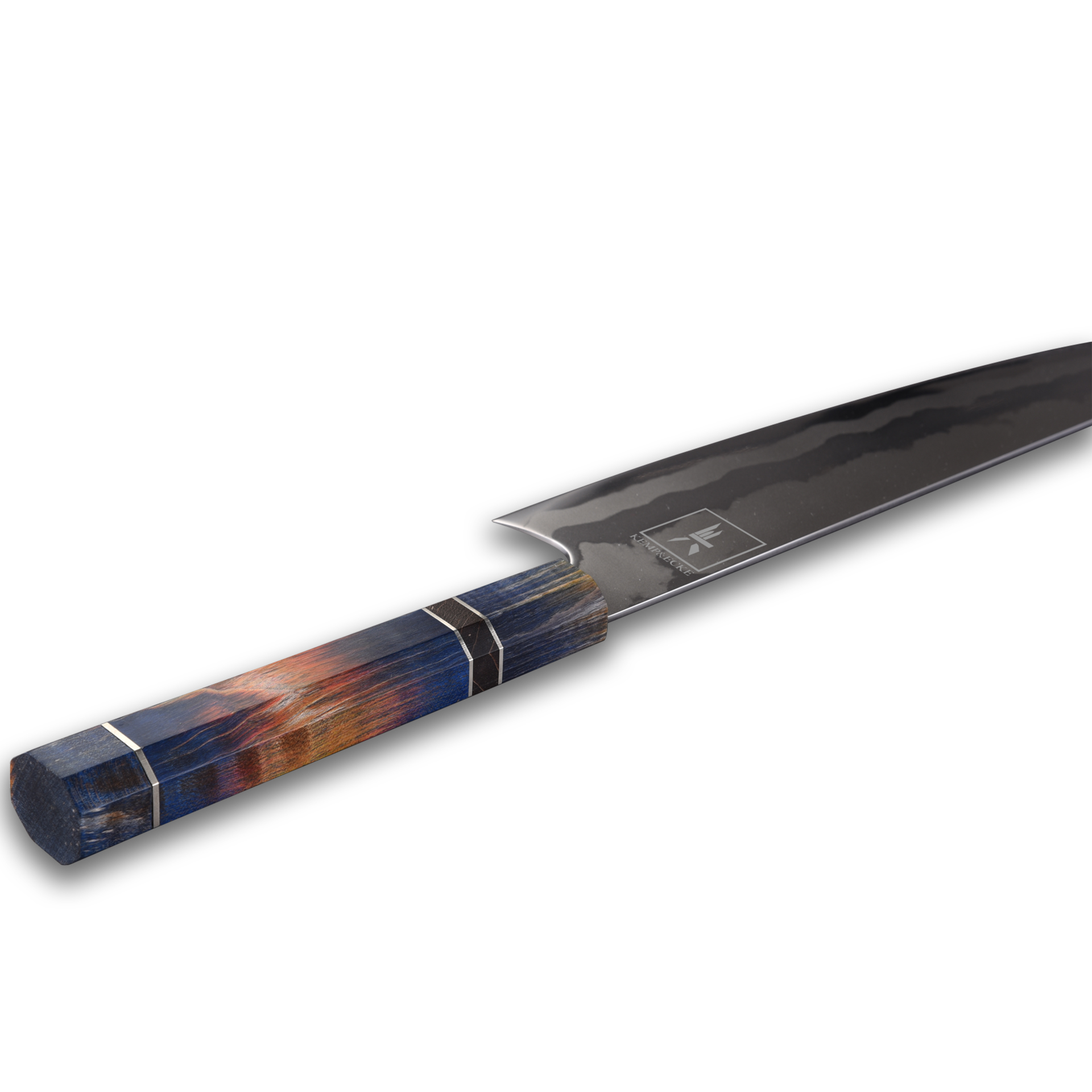 “Nebel” Das Guyto Chefmesser aus 7-Schichtigen 440C Edelstahl mit einem Oktagon Holz Griff