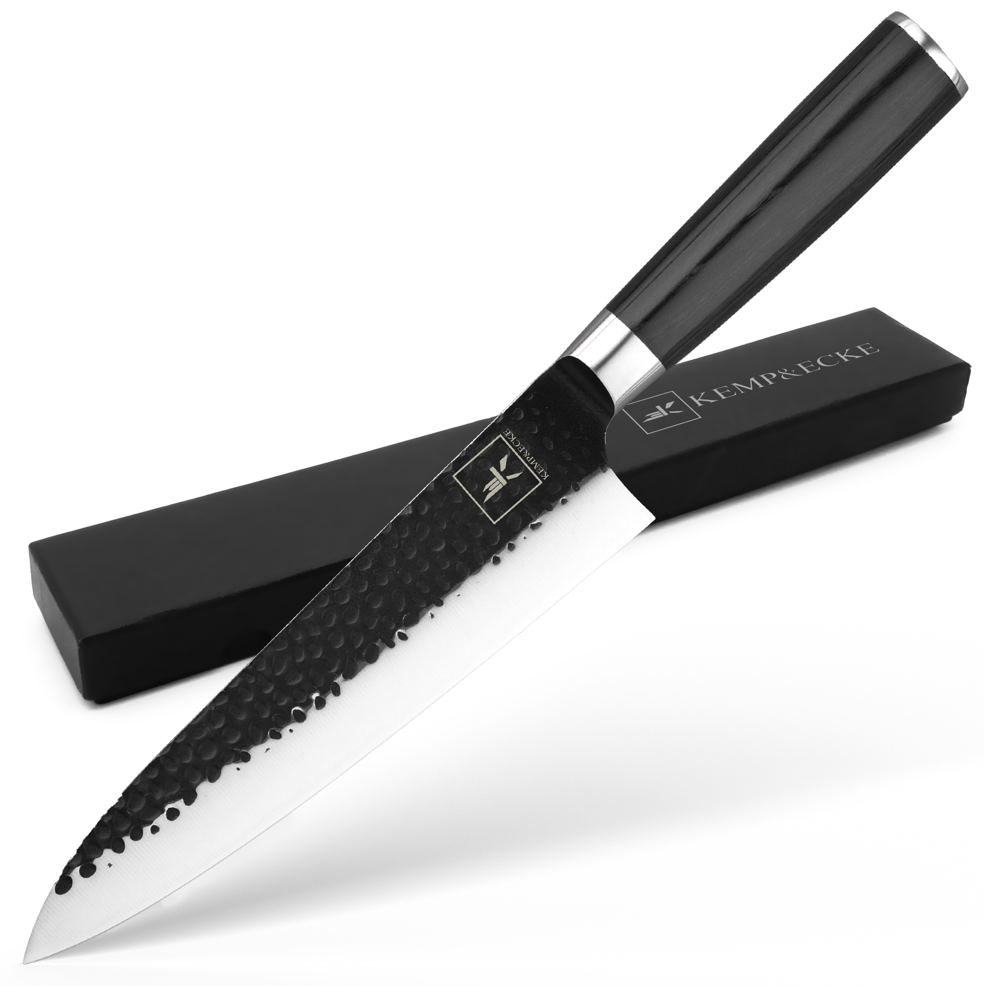 “Black Beauty” Chefmesser Küchenmesser 8 Zoll mit einer Klinge in schwarzer Optik und Pakka-Holzgriff